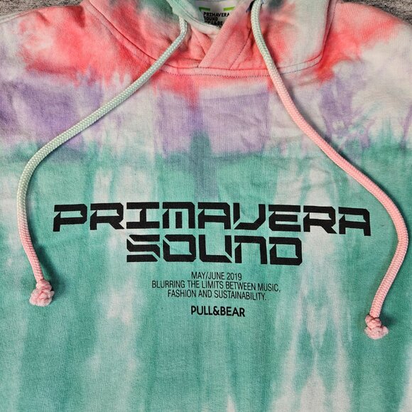 Primavera Sound 2019 Hoodie Small Pull & Bear Tie-Dye Oversized Multicolor RARE - Picture 3 of 7